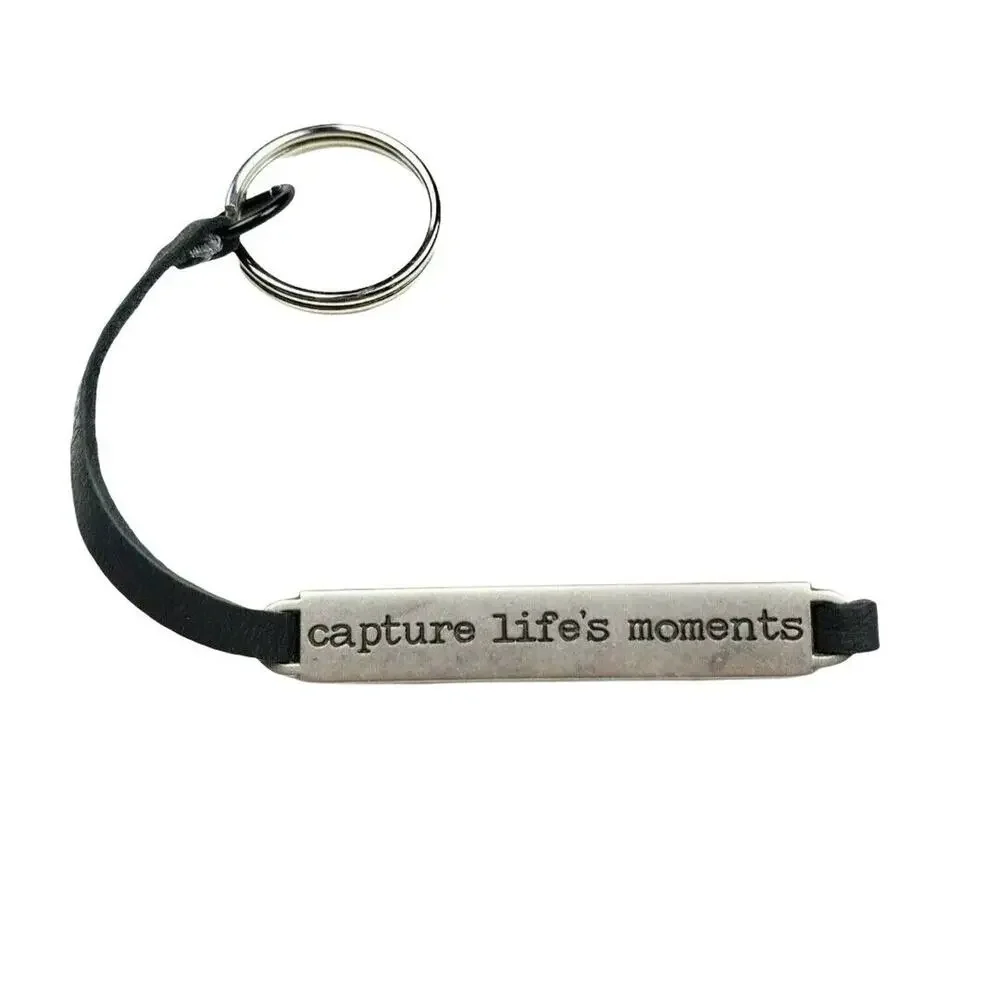 Capture Lifes Moments Keychain‎ Graduation Gift Handmade Faux Leather Motivation